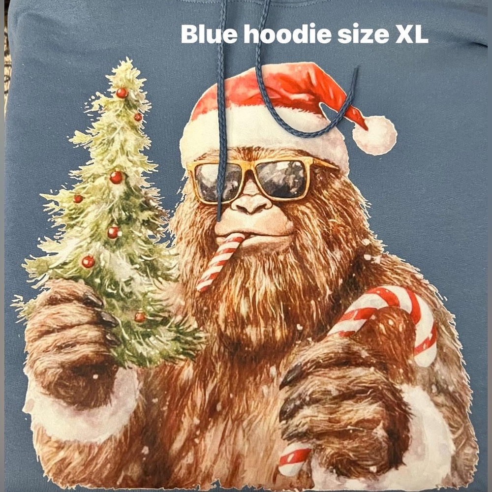 Gildan Blue Hoodie with Festive Design